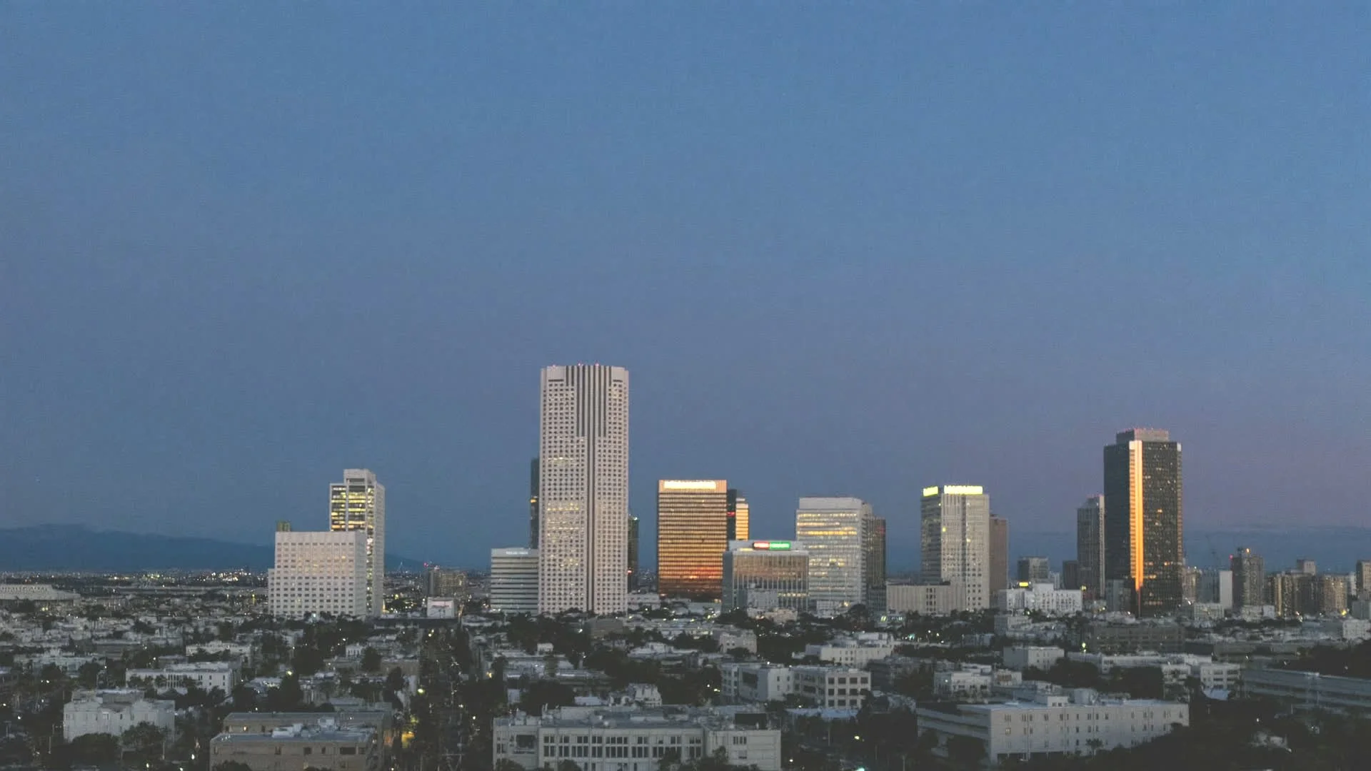 Downtown Salinas skyline at dusk