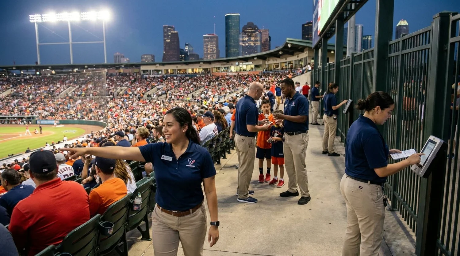 Large event venue requiring professional staffing in Houston