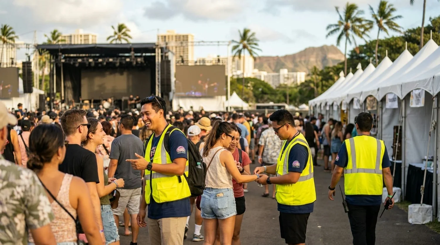 Diverse event types requiring staffing in Honolulu