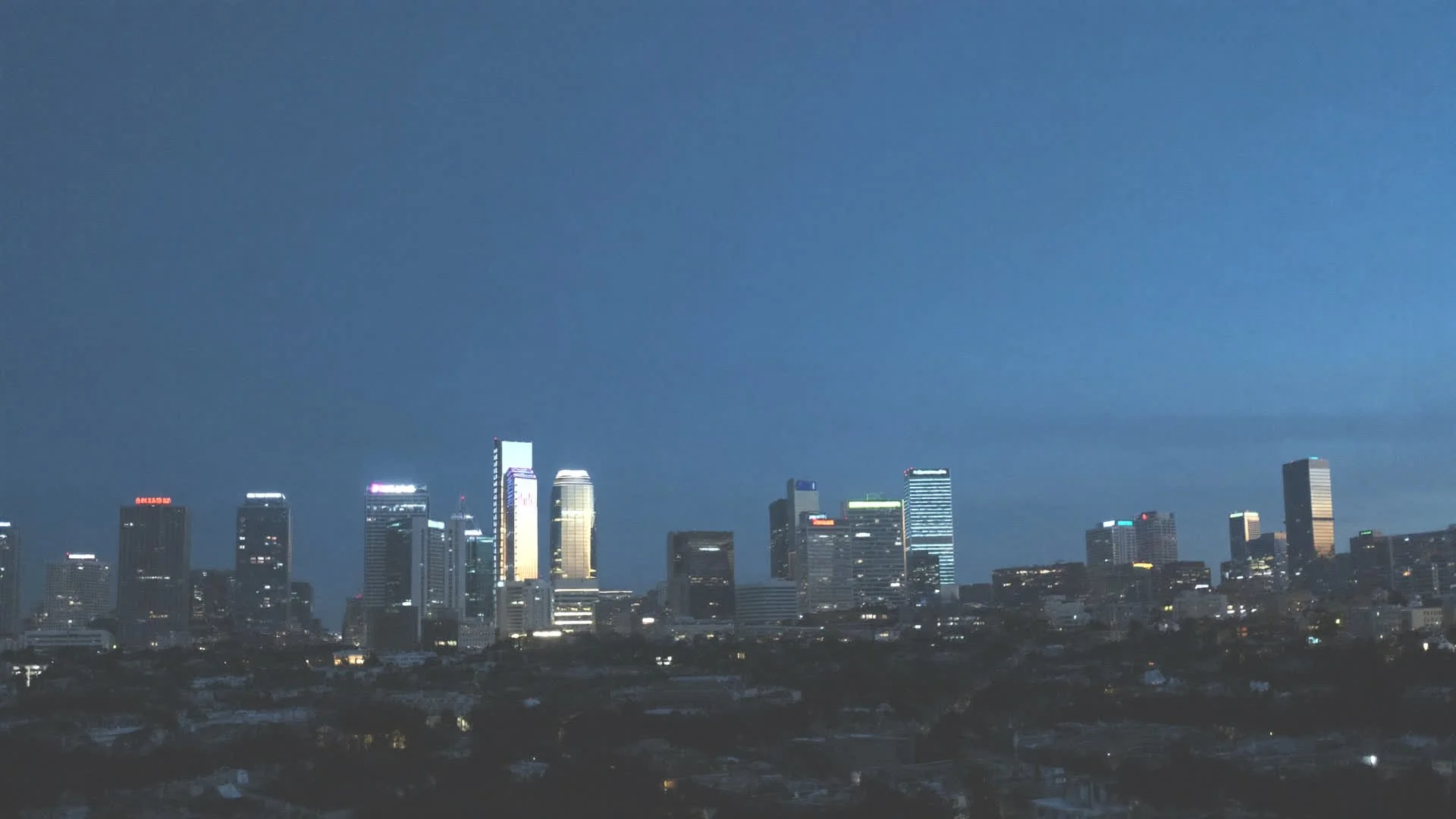 Downtown St Petersburg skyline at dusk