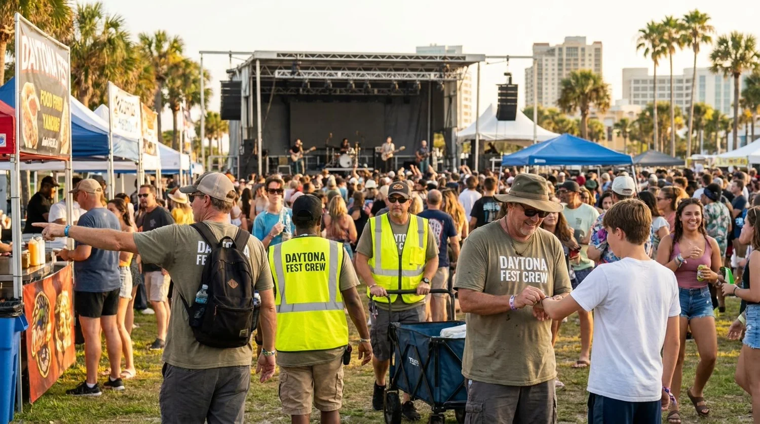 Diverse event types requiring staffing in Daytona