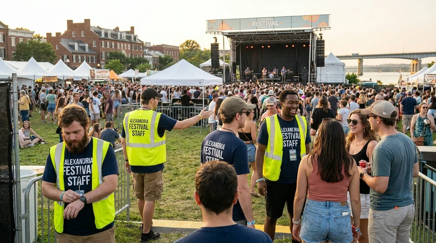 Diverse event types requiring staffing in Alexandria