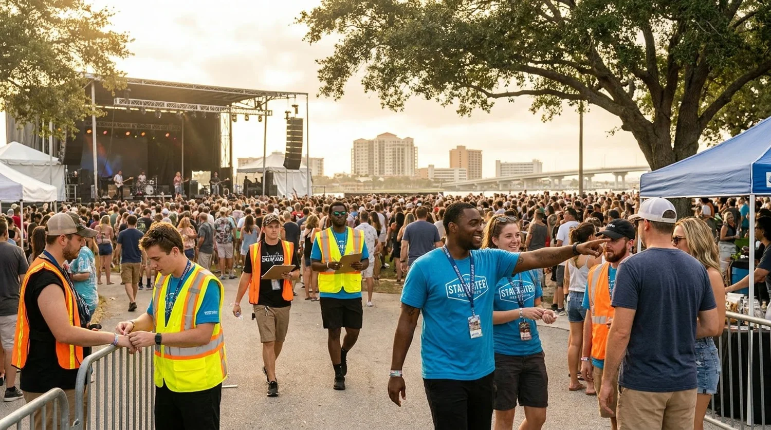 Diverse event types requiring staffing in Clearwater