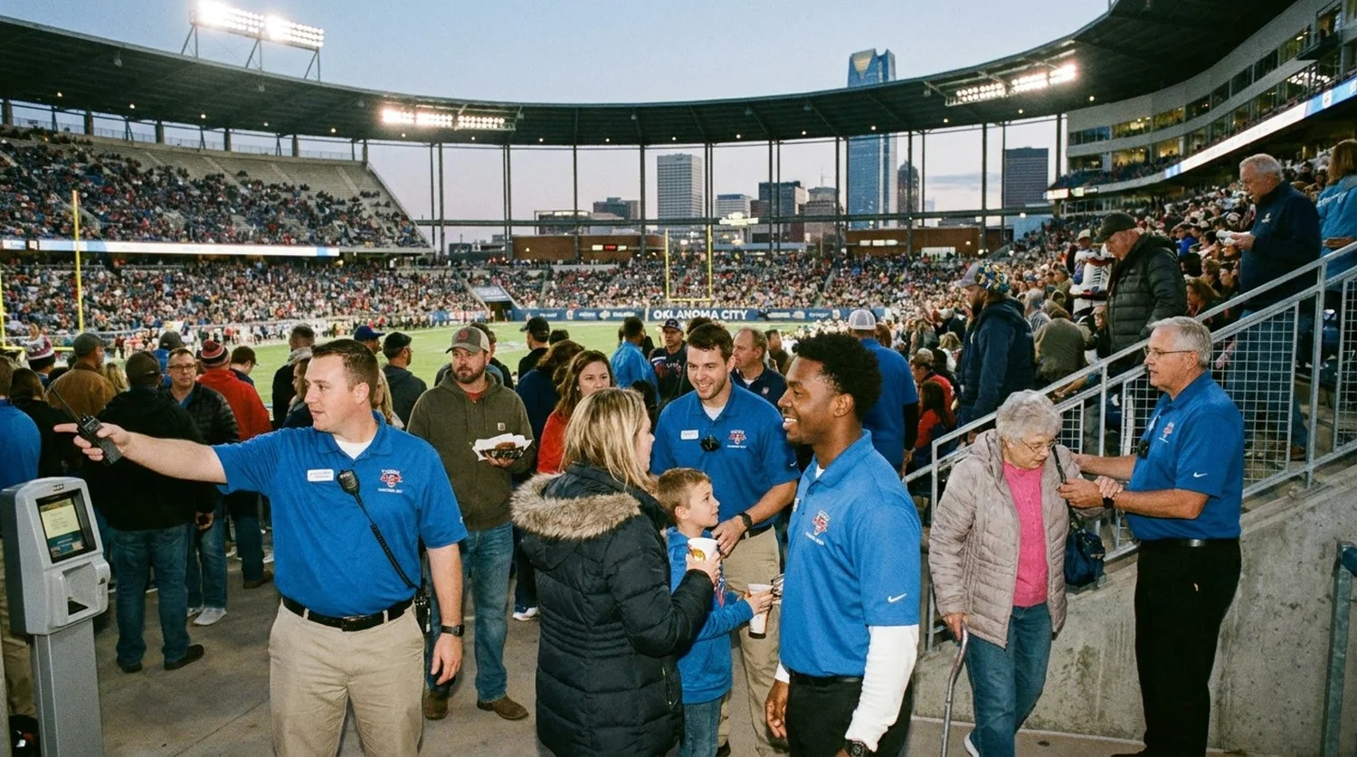 Large event venue requiring professional staffing in Oklahoma City