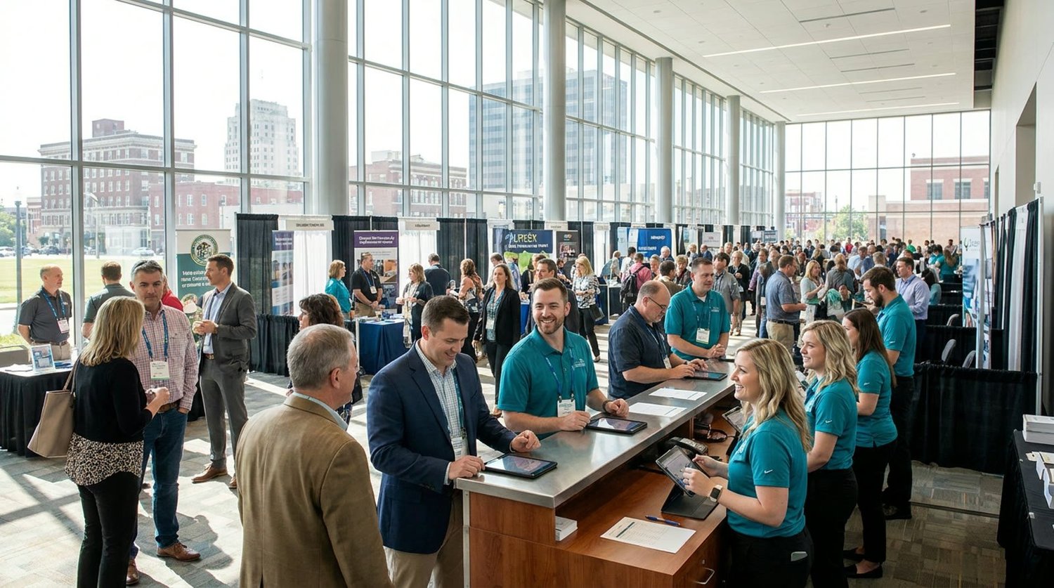 Event staffing and convention setup in Joplin
