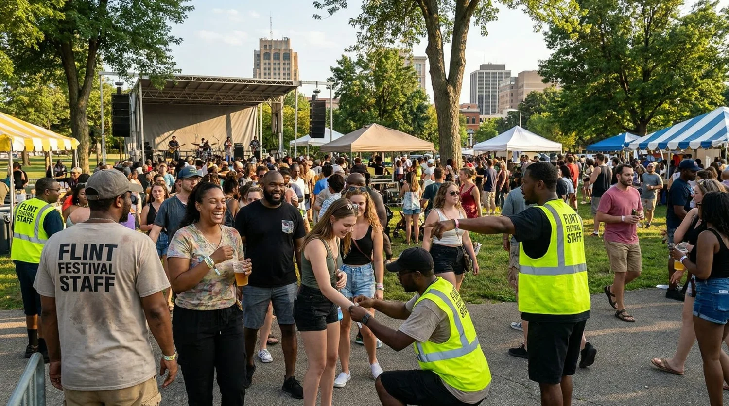Diverse event types requiring staffing in Flint