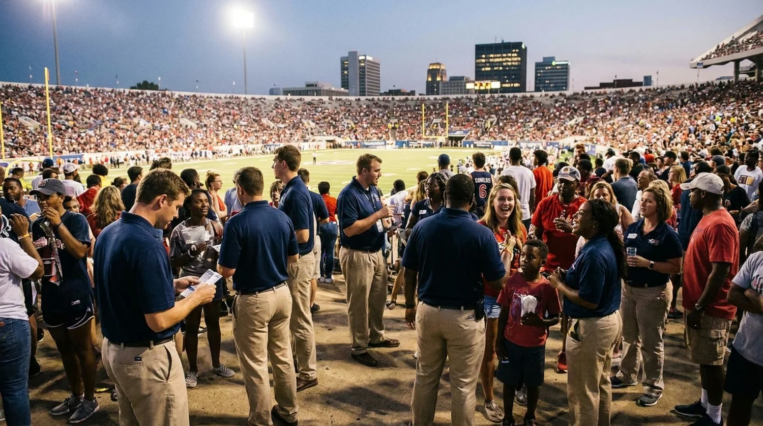 Large event venue requiring professional staffing in Jackson