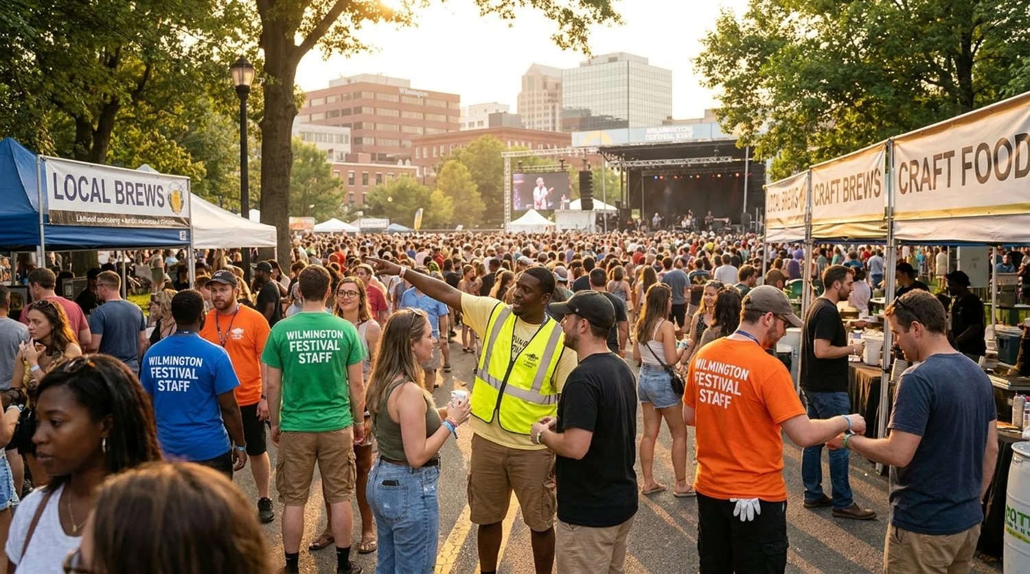 Diverse event types requiring staffing in Wilmington