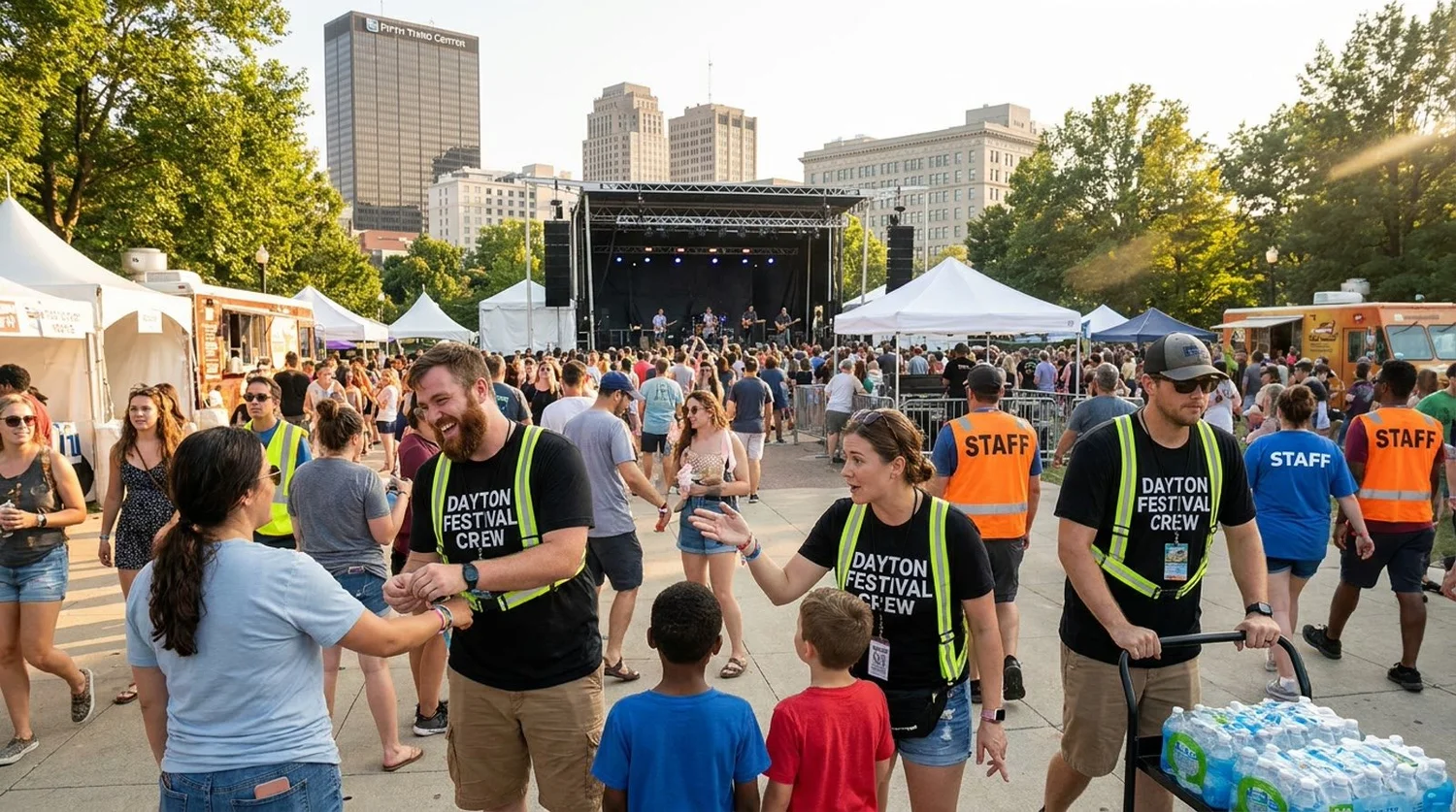 Diverse event types requiring staffing in Dayton
