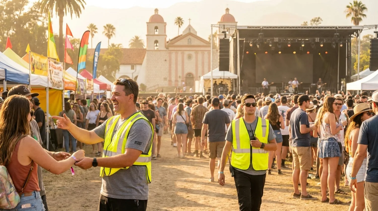 Diverse event types requiring staffing in Santa Barbara