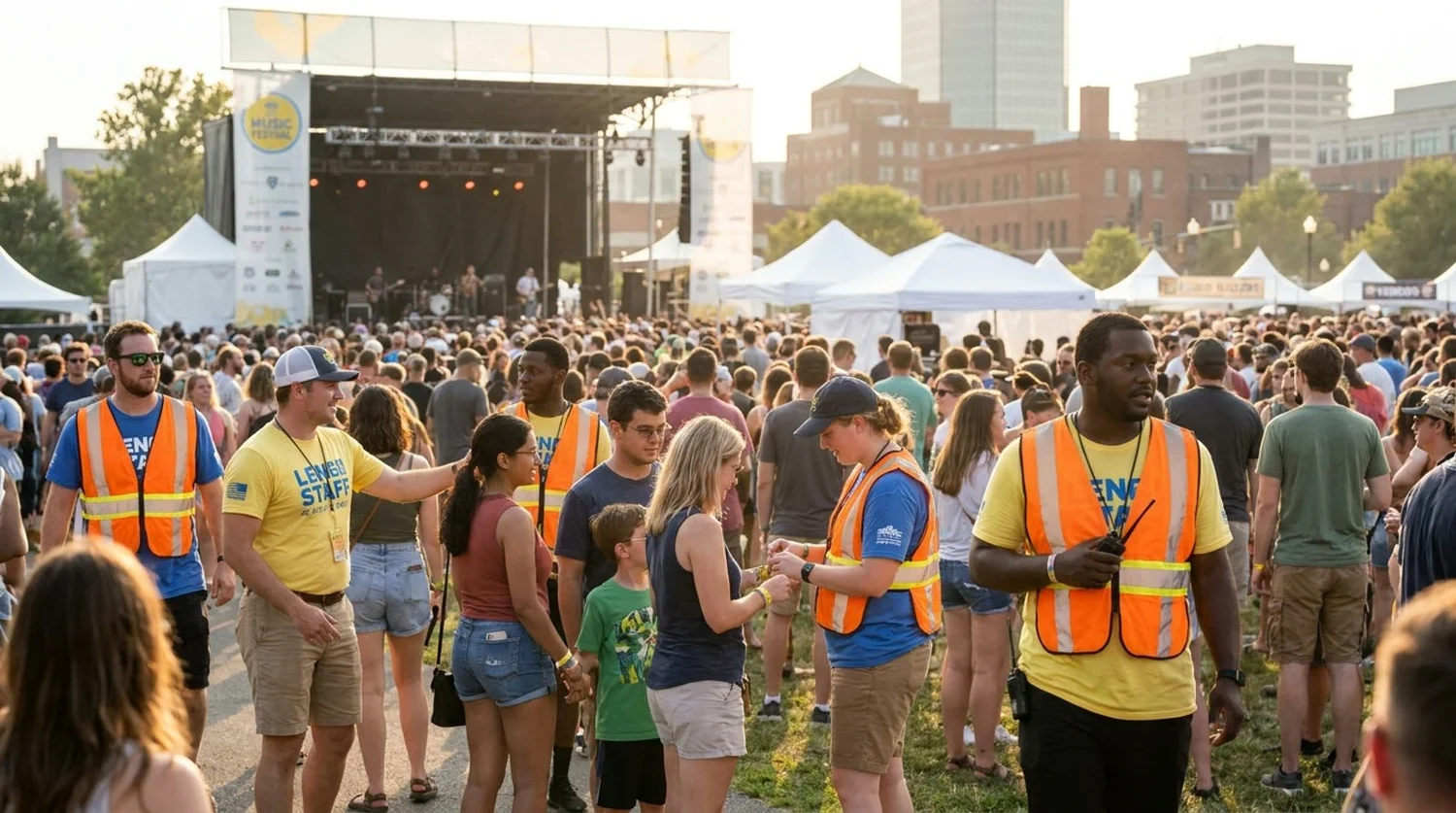 Diverse event types requiring staffing in Lexington