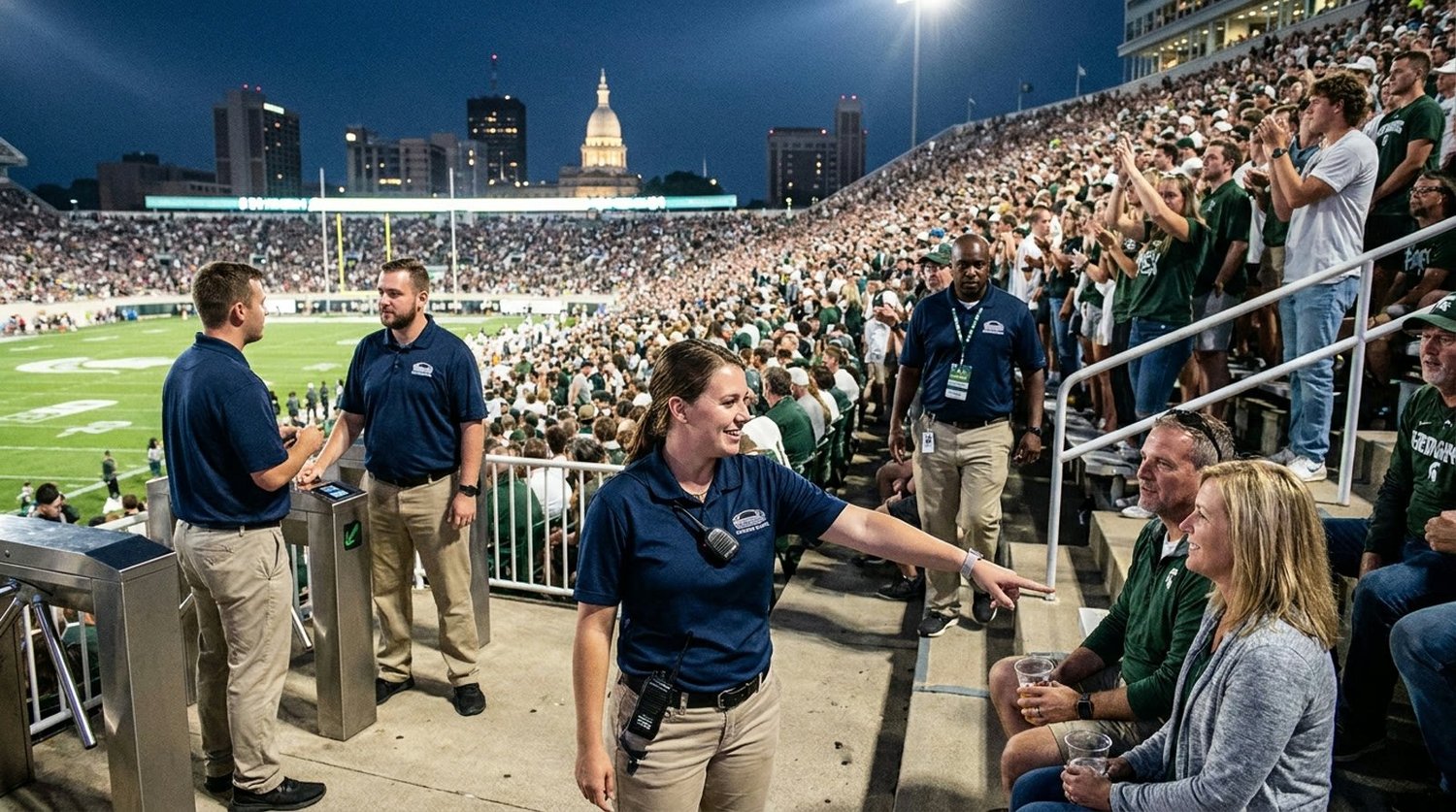 Large event venue requiring professional staffing in Lansing