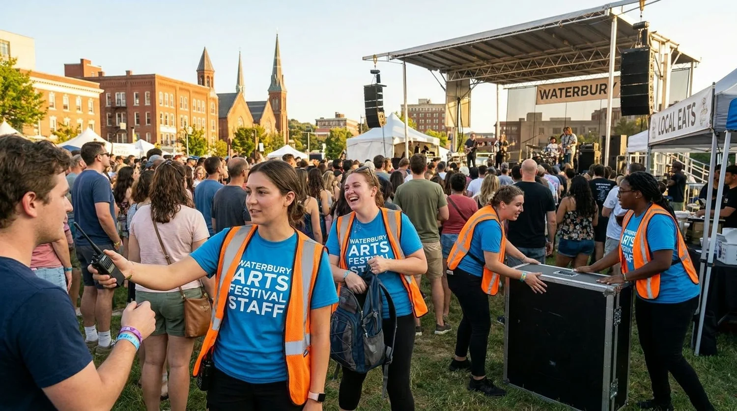 Diverse event types requiring staffing in Waterbury