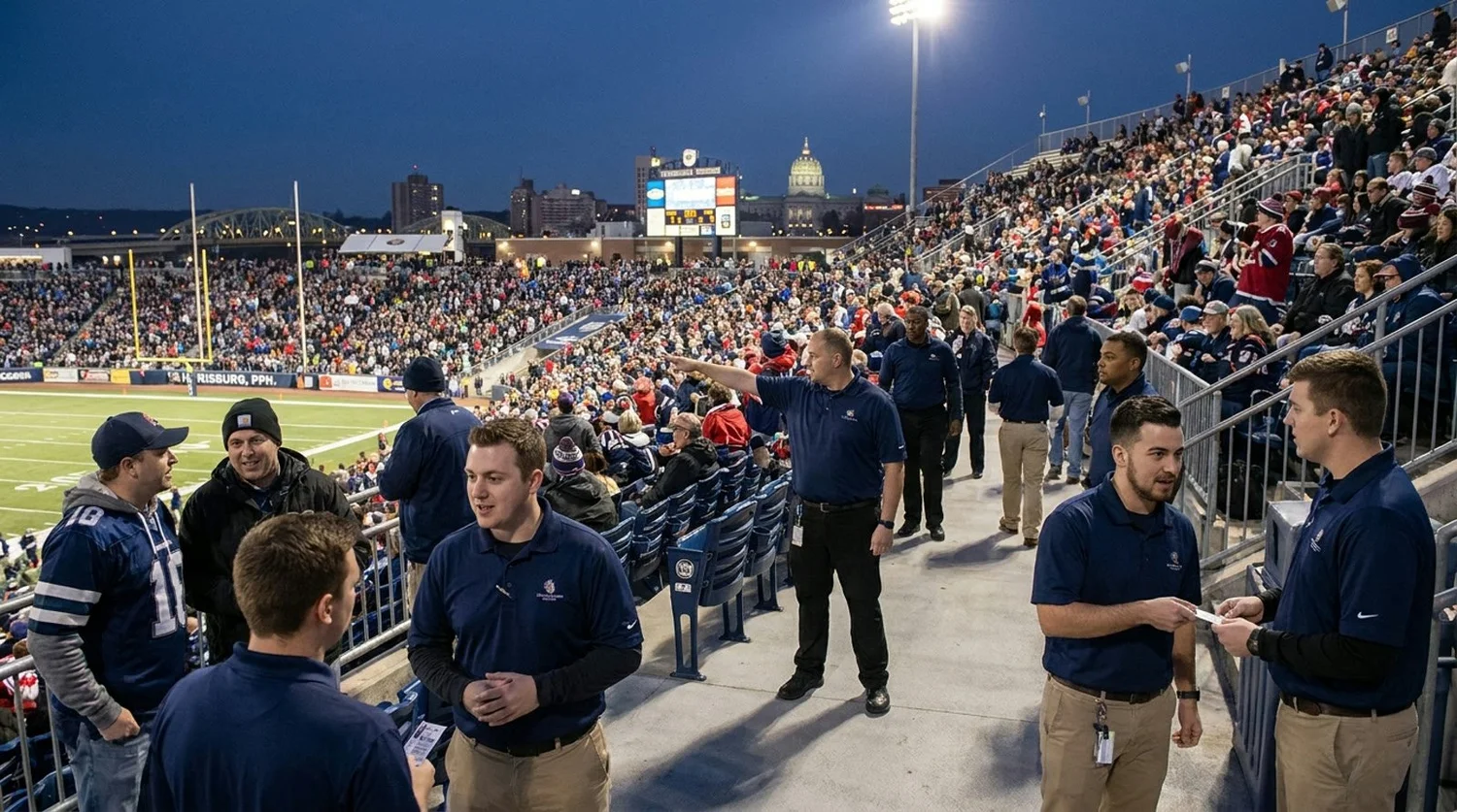 Large event venue requiring professional staffing in Harrisburg