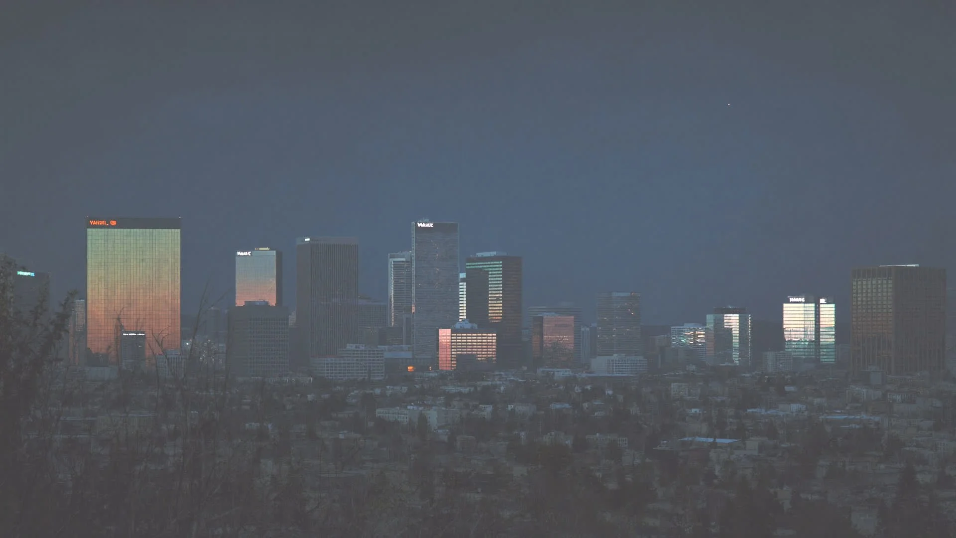 Downtown Vail skyline at dusk
