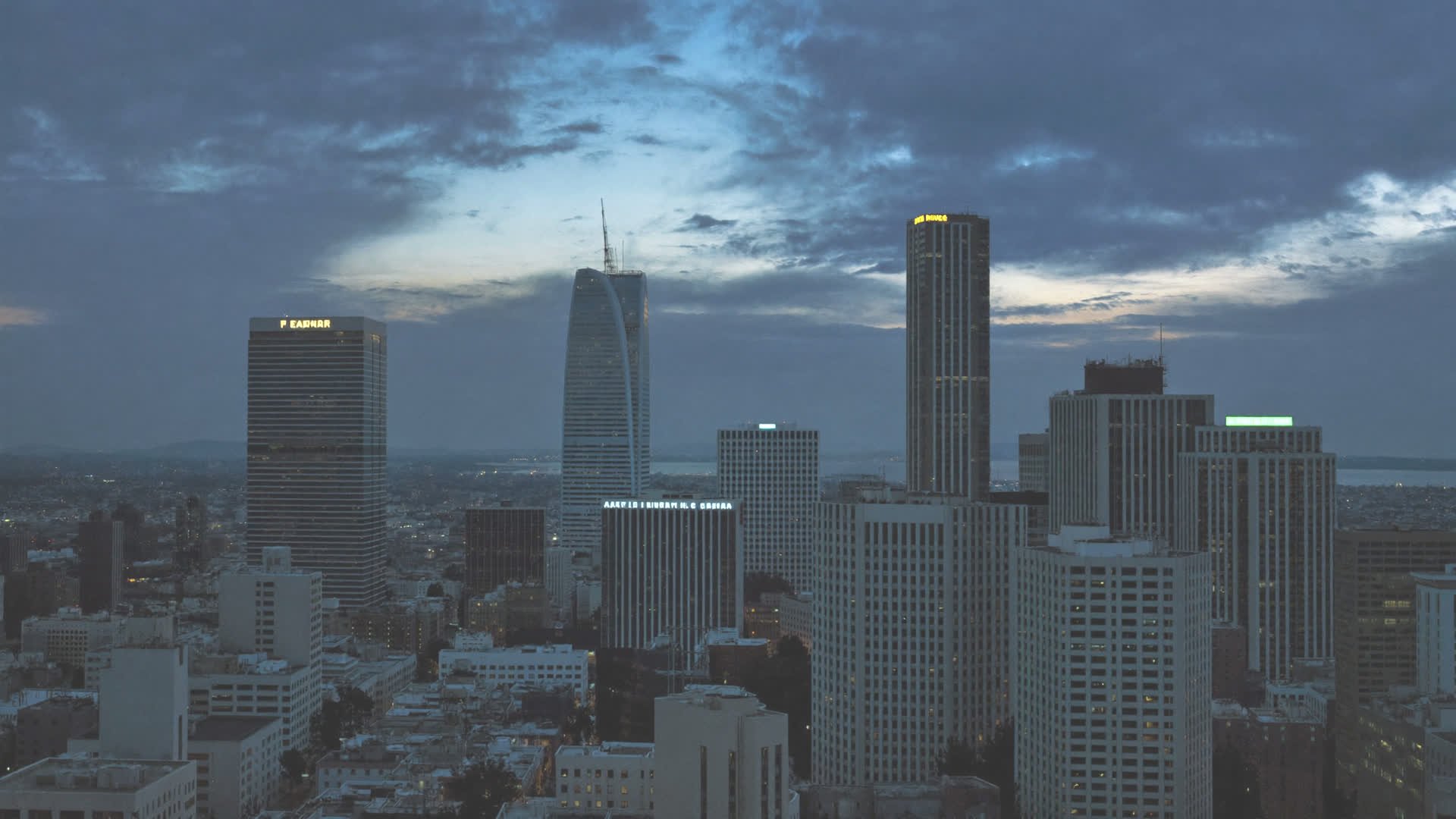 Downtown Santa Barbara skyline at dusk