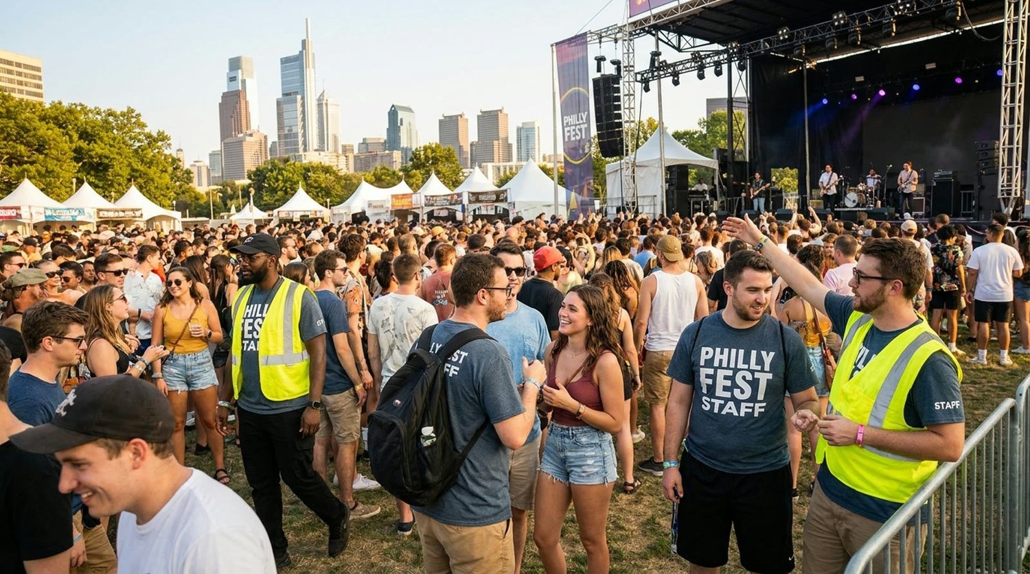 Diverse event types requiring staffing in Philadelphia