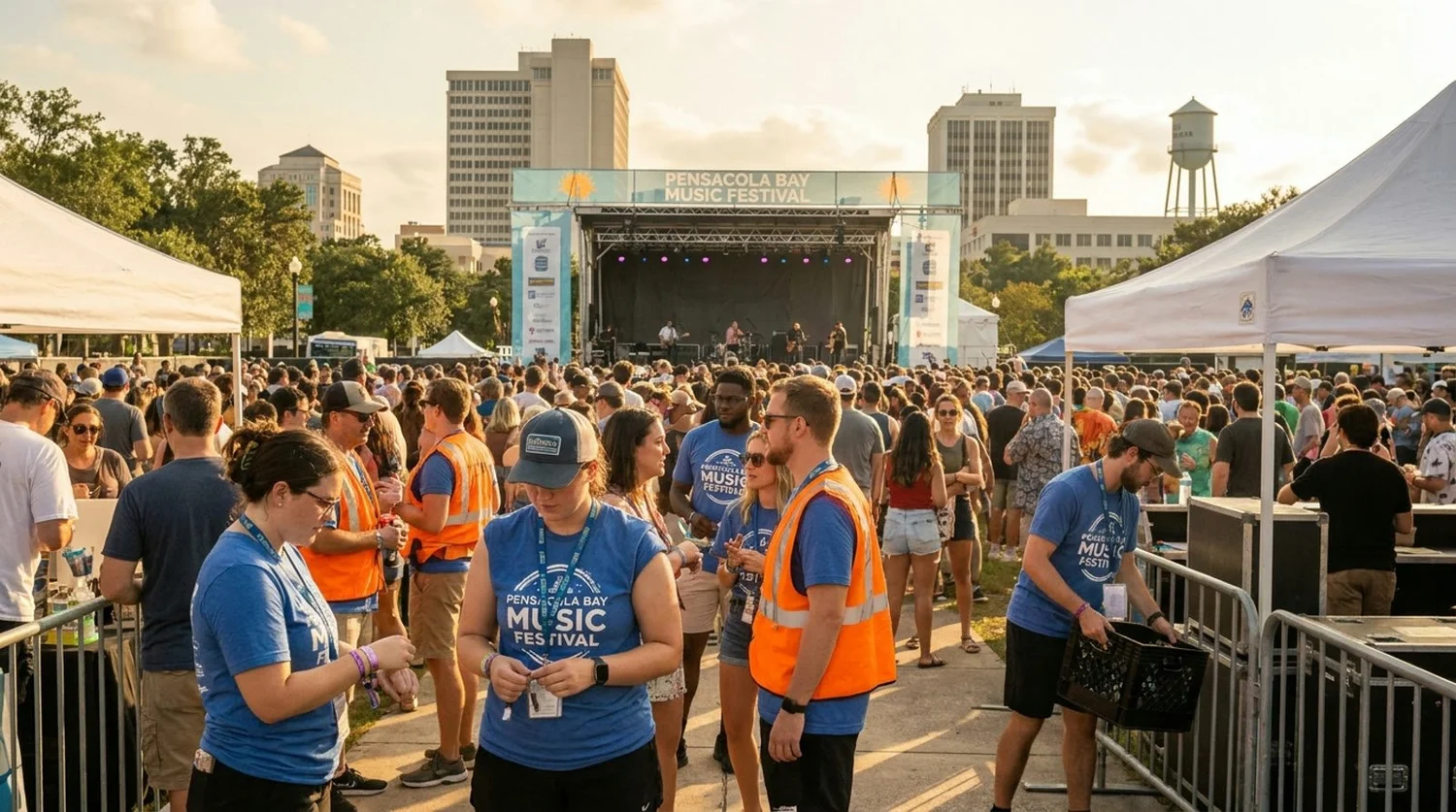 Diverse event types requiring staffing in Pensacola