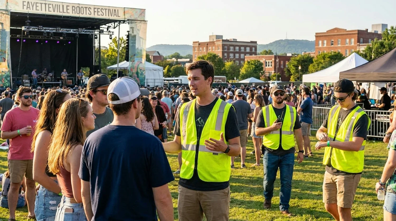 Diverse event types requiring staffing in Fayetteville