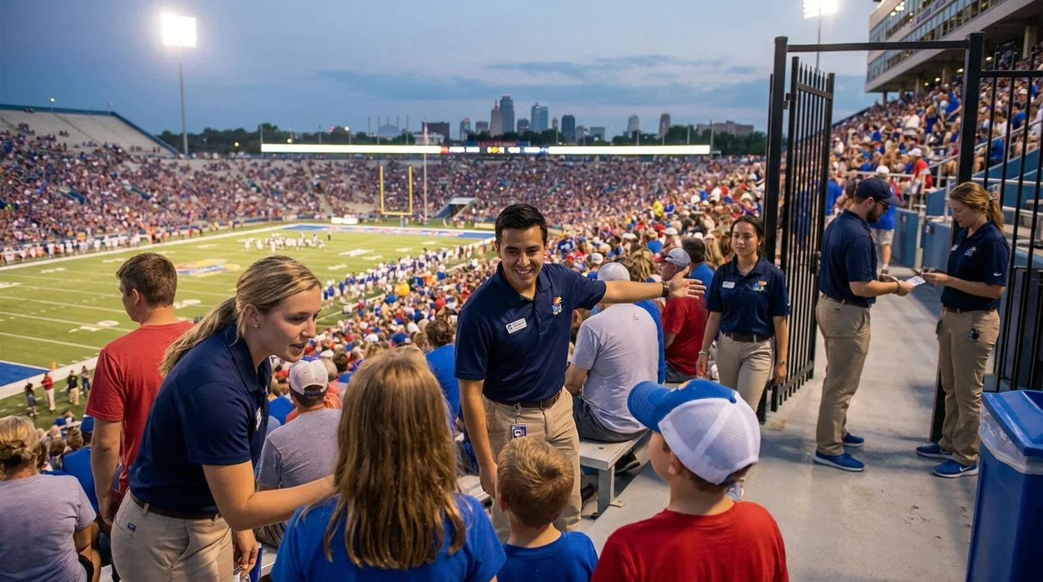 Large event venue requiring professional staffing in Lawrence