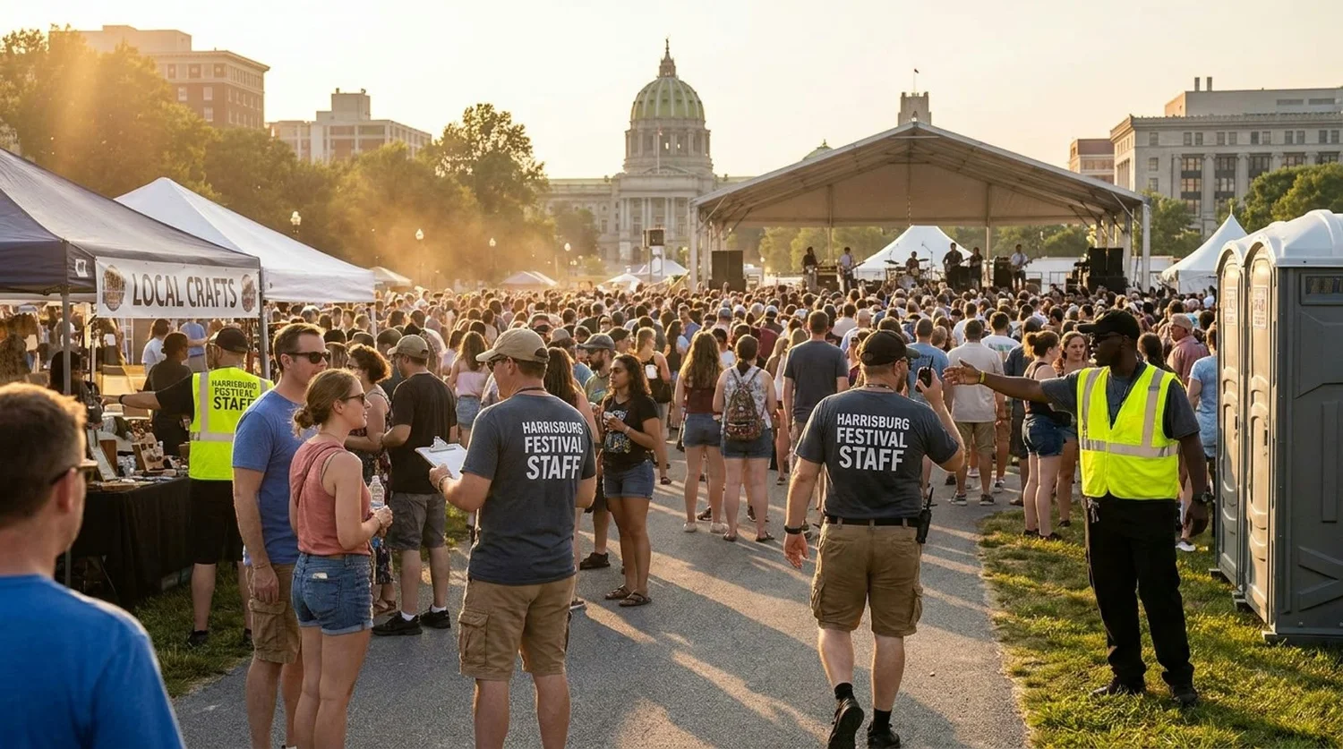 Diverse event types requiring staffing in Harrisburg