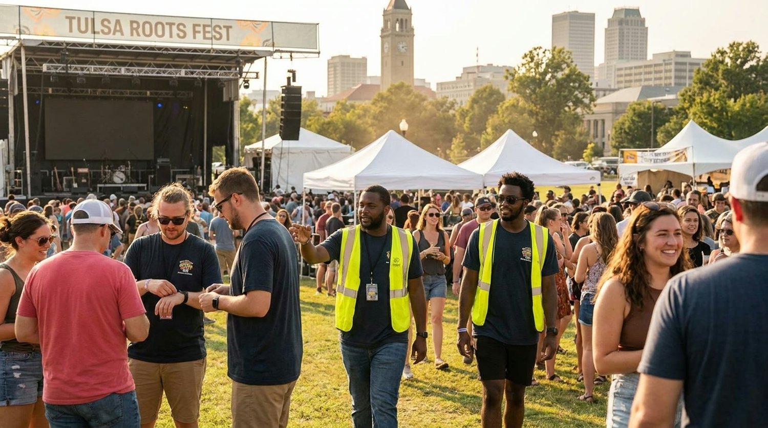 Diverse event types requiring staffing in Tulsa