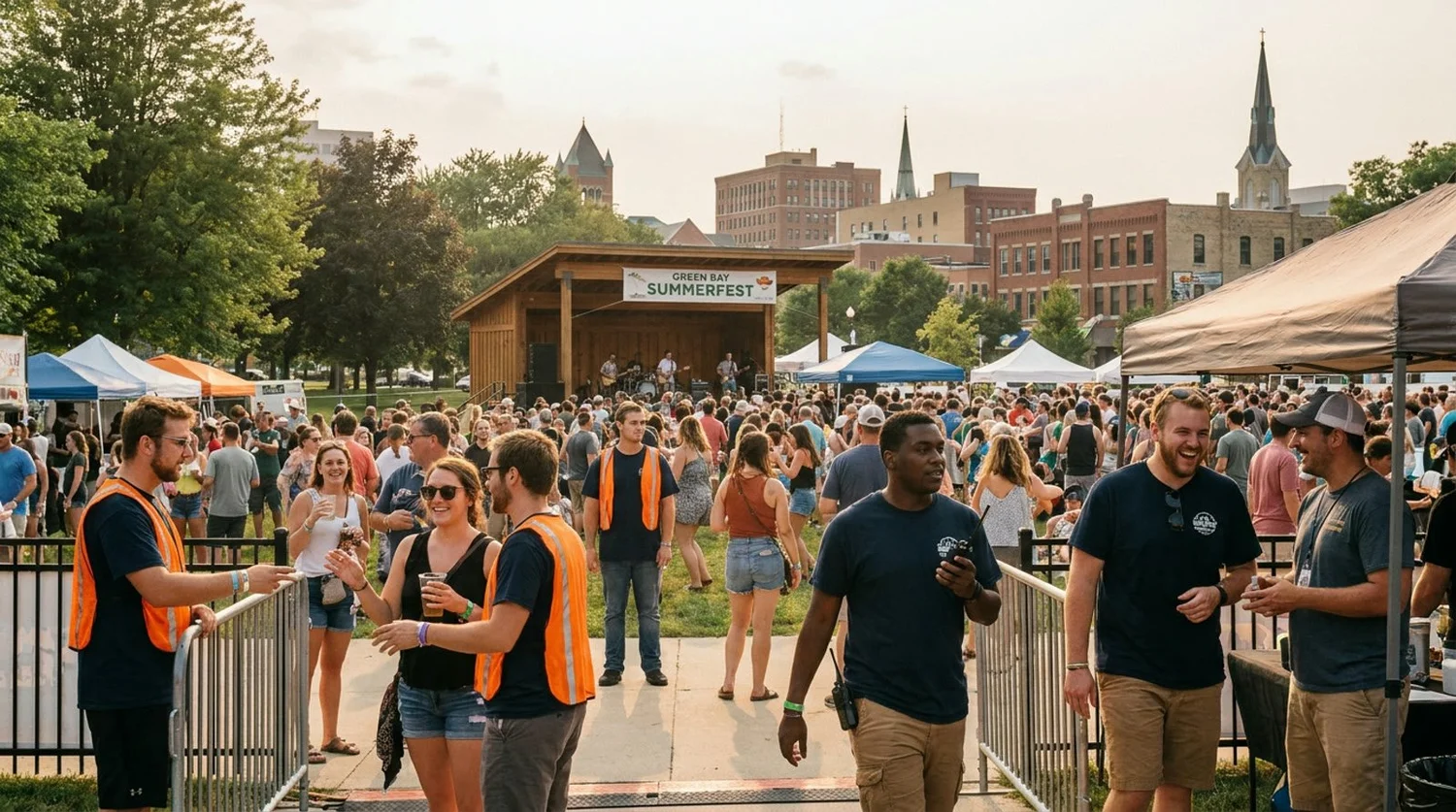 Diverse event types requiring staffing in Green Bay