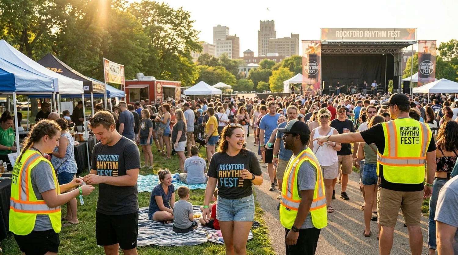 Diverse event types requiring staffing in Rockford