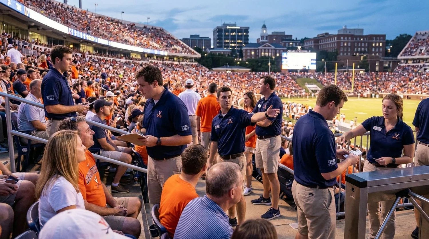 Large event venue requiring professional staffing in Charlottesville