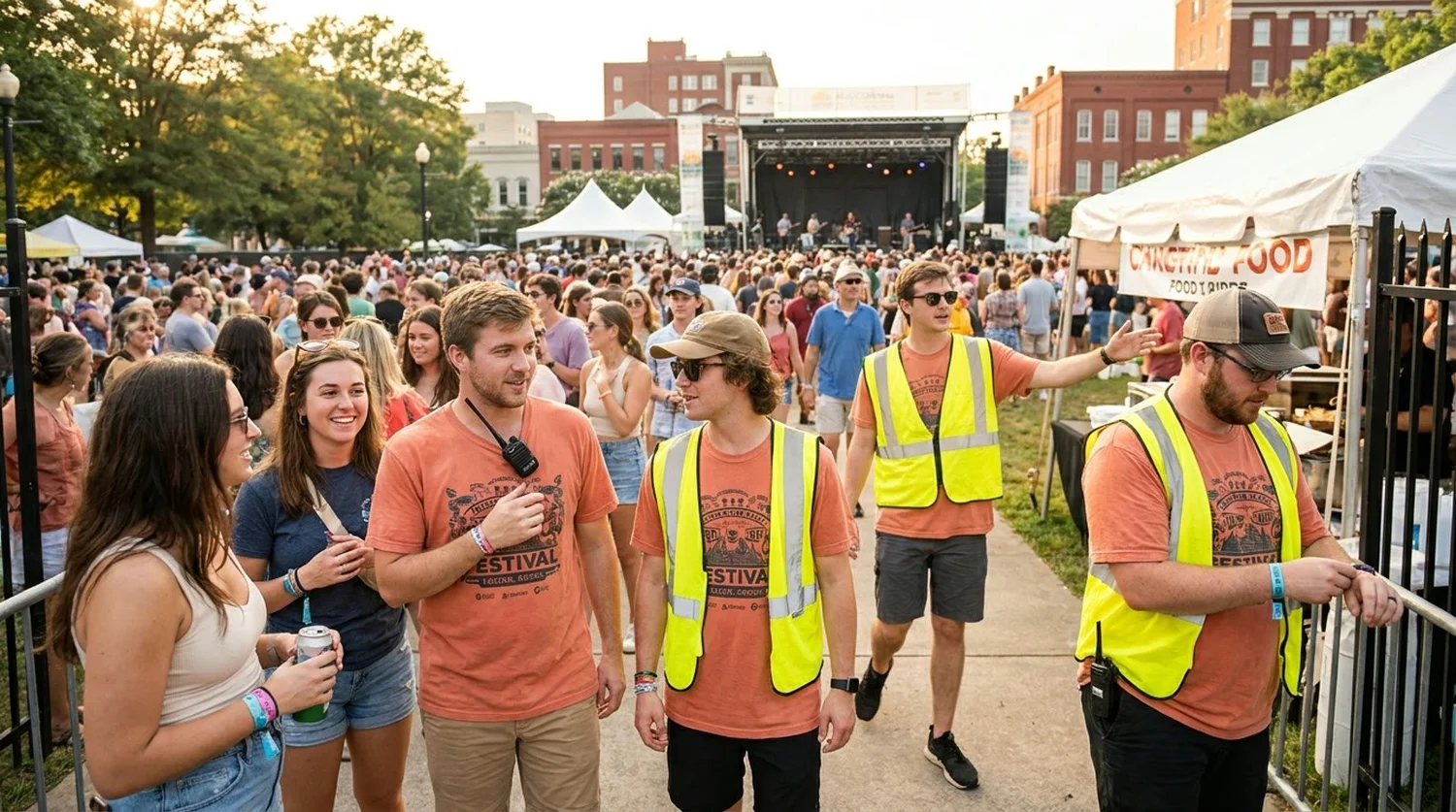 Diverse event types requiring staffing in Macon