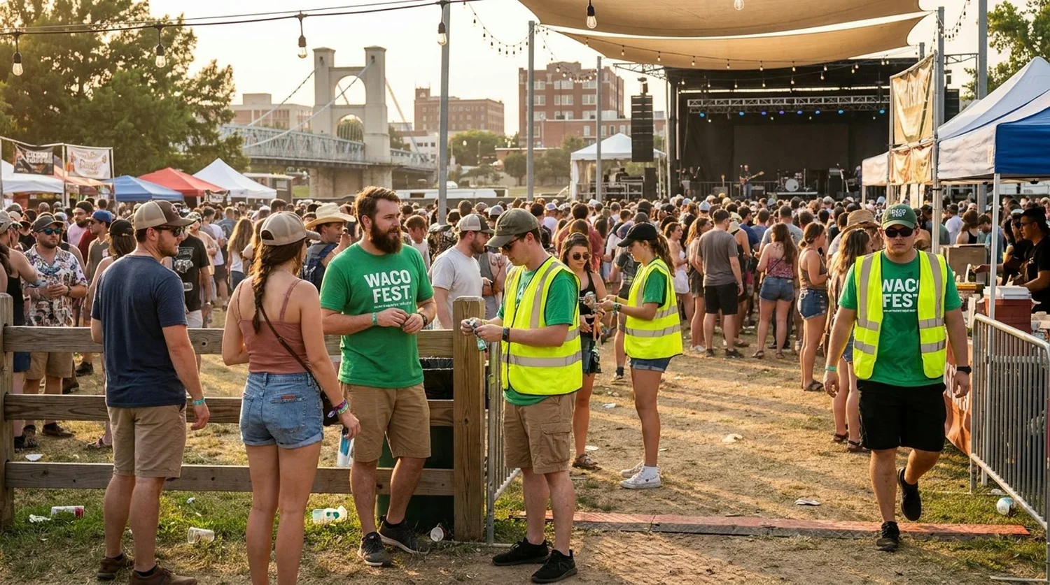 Diverse event types requiring staffing in Waco