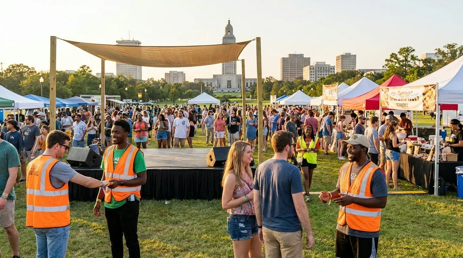 Diverse event types requiring staffing in Baton Rouge