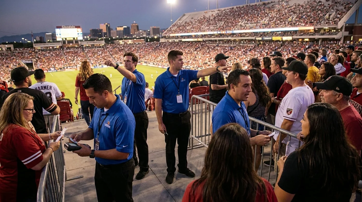 Large event venue requiring professional staffing in Glendale