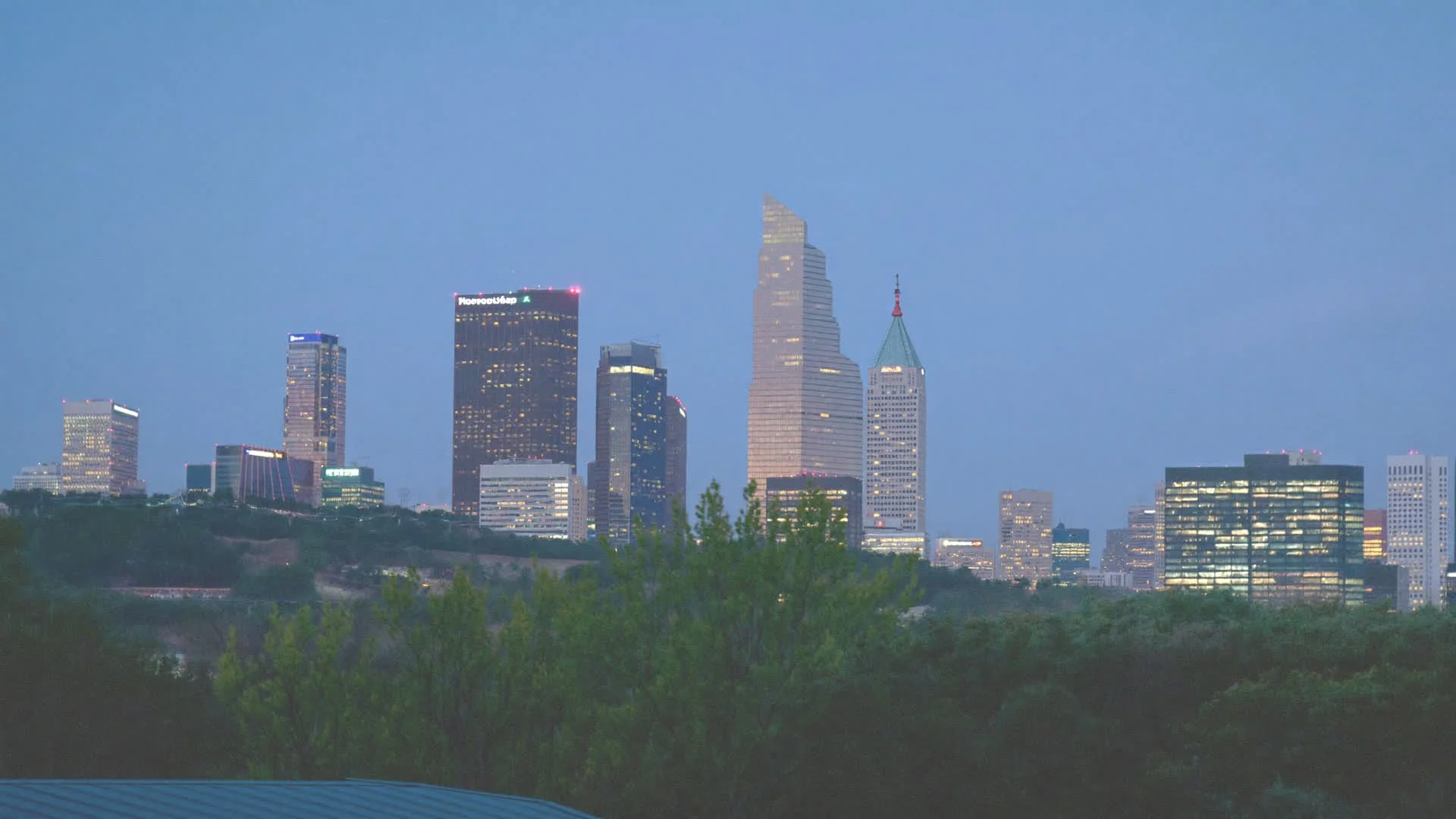 Downtown Concord skyline at dusk