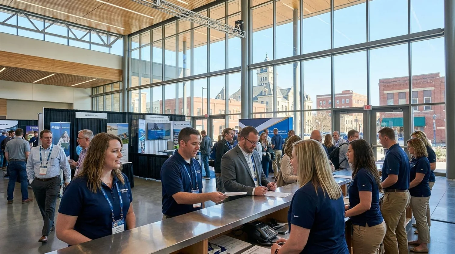 Event staffing and convention setup in Lawrence