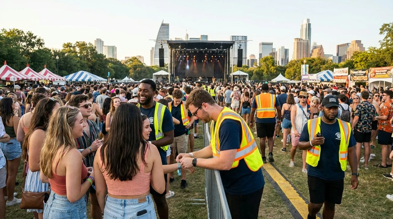 Diverse event types requiring staffing in Austin