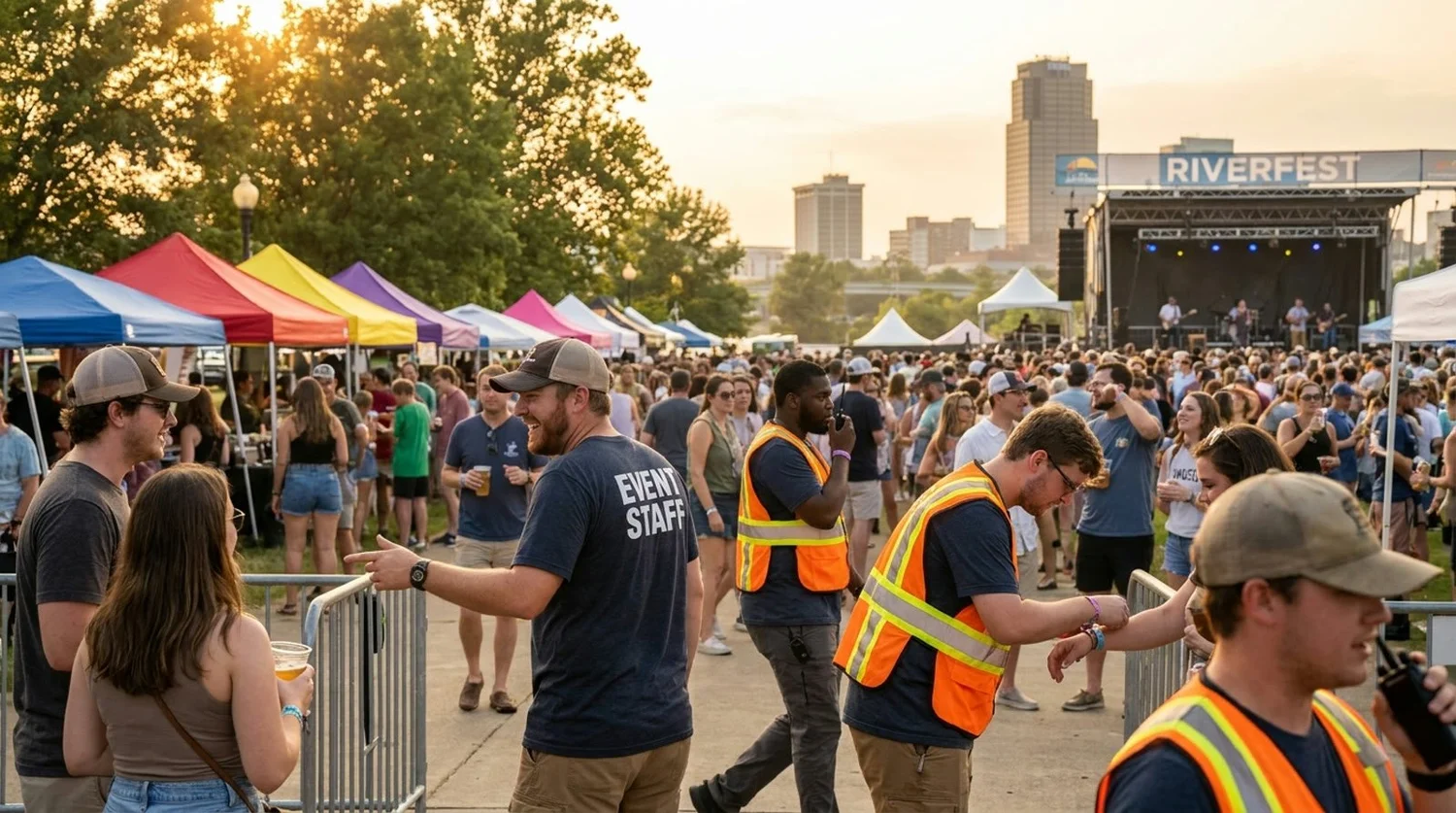 Diverse event types requiring staffing in Little Rock