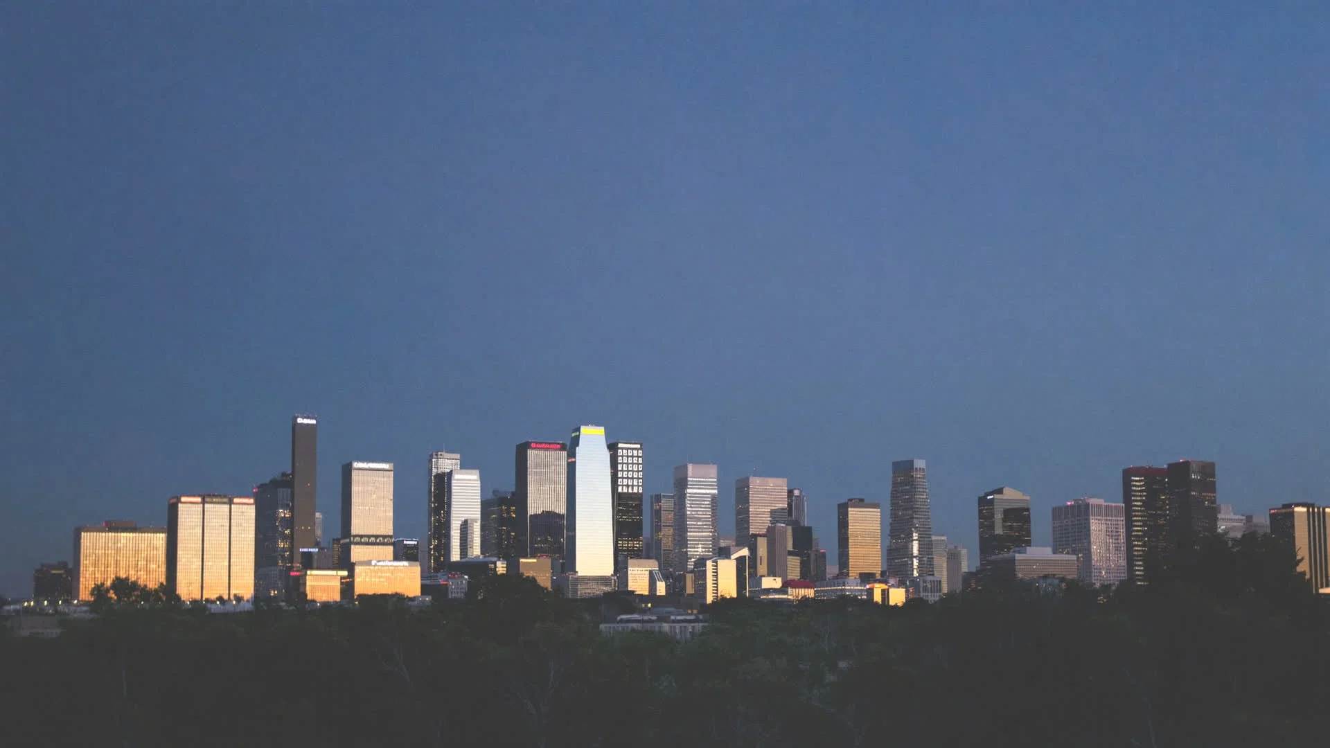 Downtown Brownsville skyline at dusk