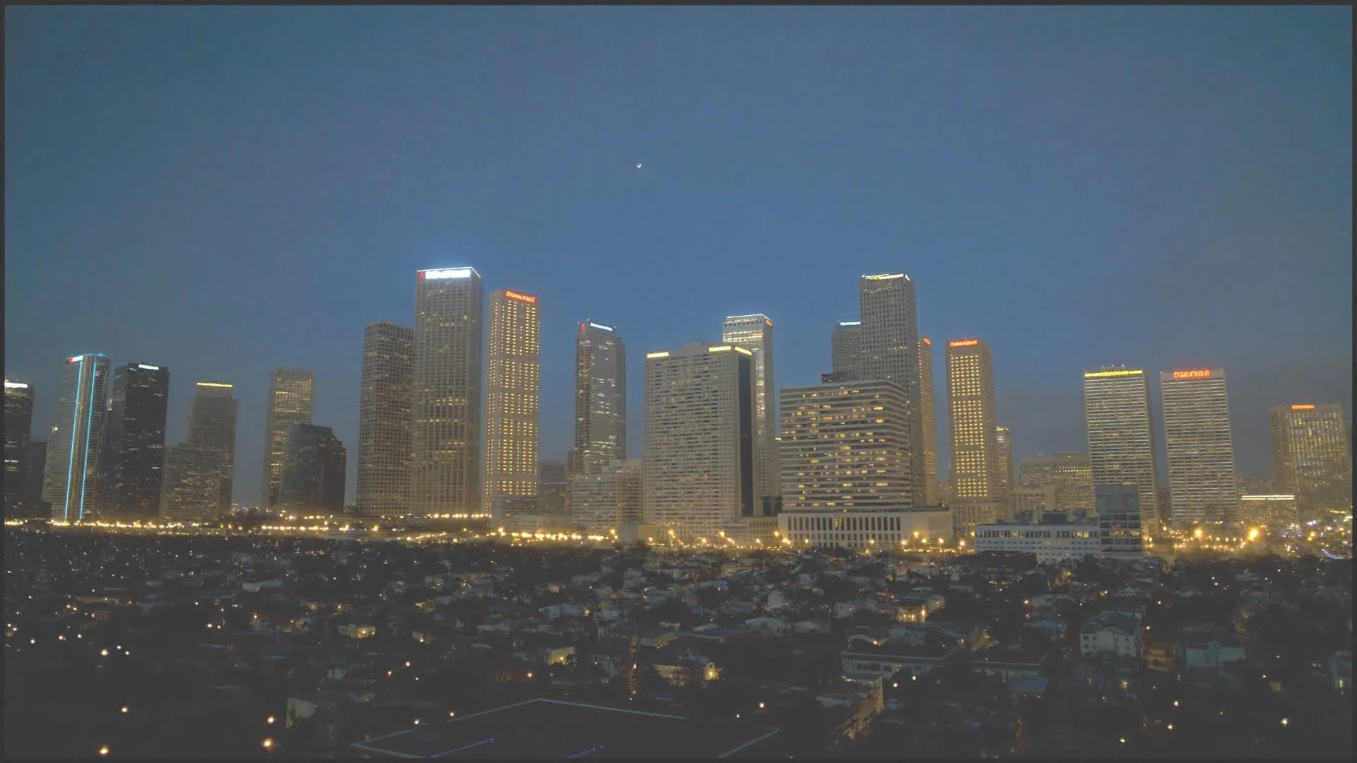 Downtown North Las Vegas skyline at dusk