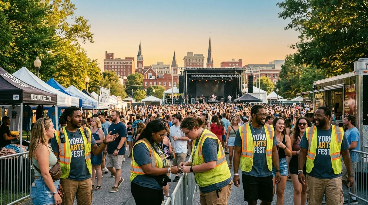 Diverse event types requiring staffing in York