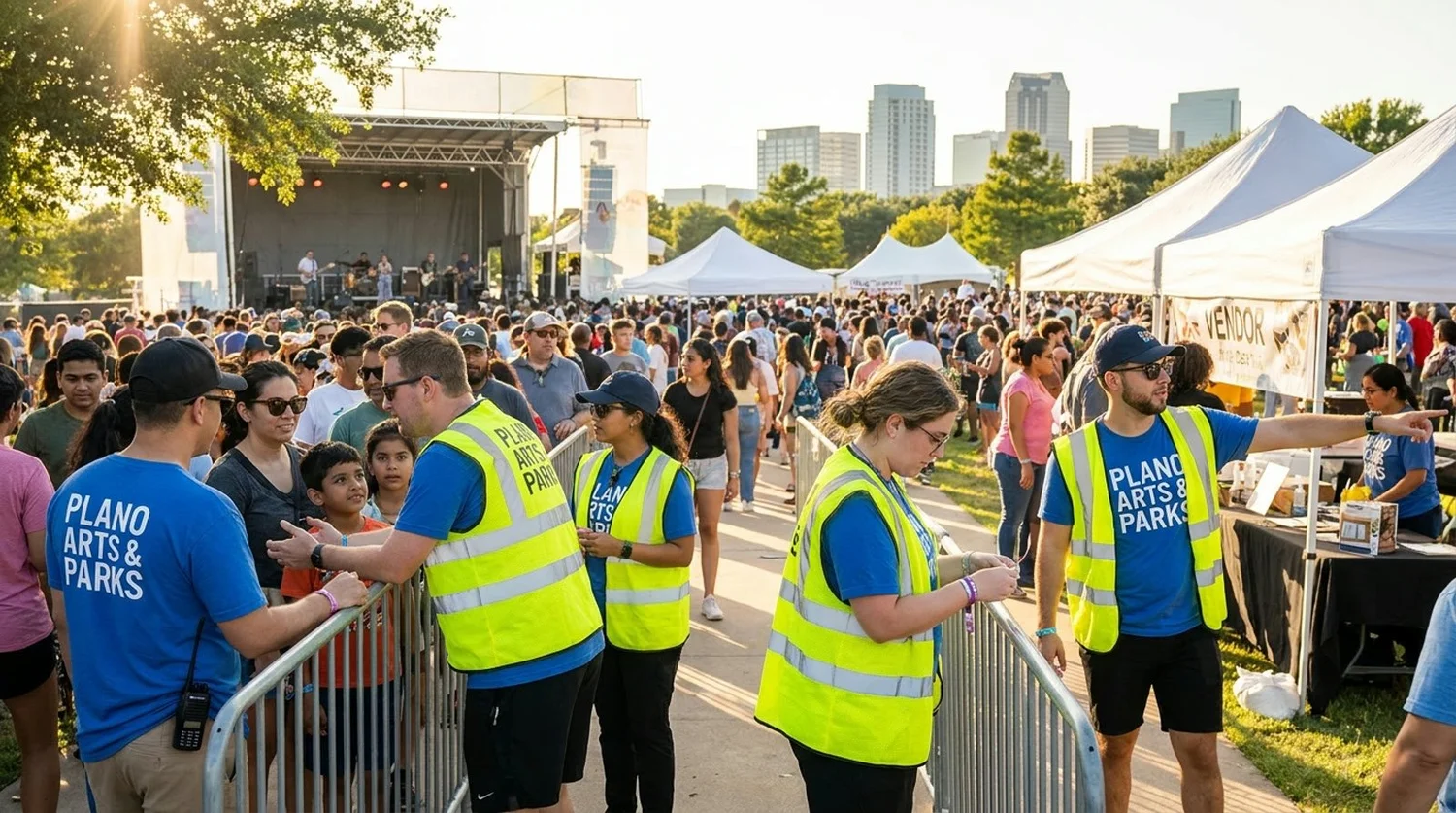 Diverse event types requiring staffing in Plano