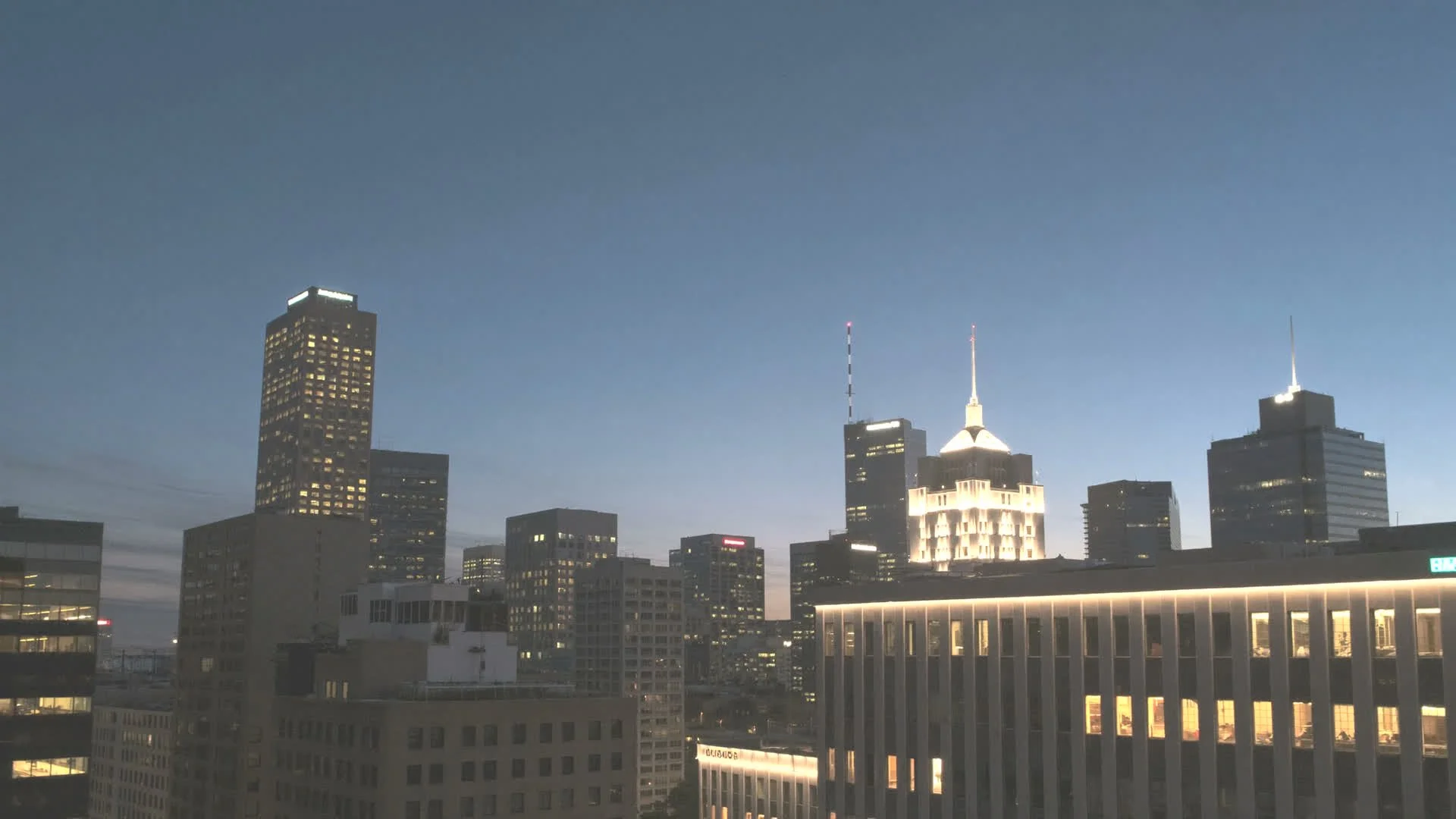 Downtown Albuquerque skyline at dusk