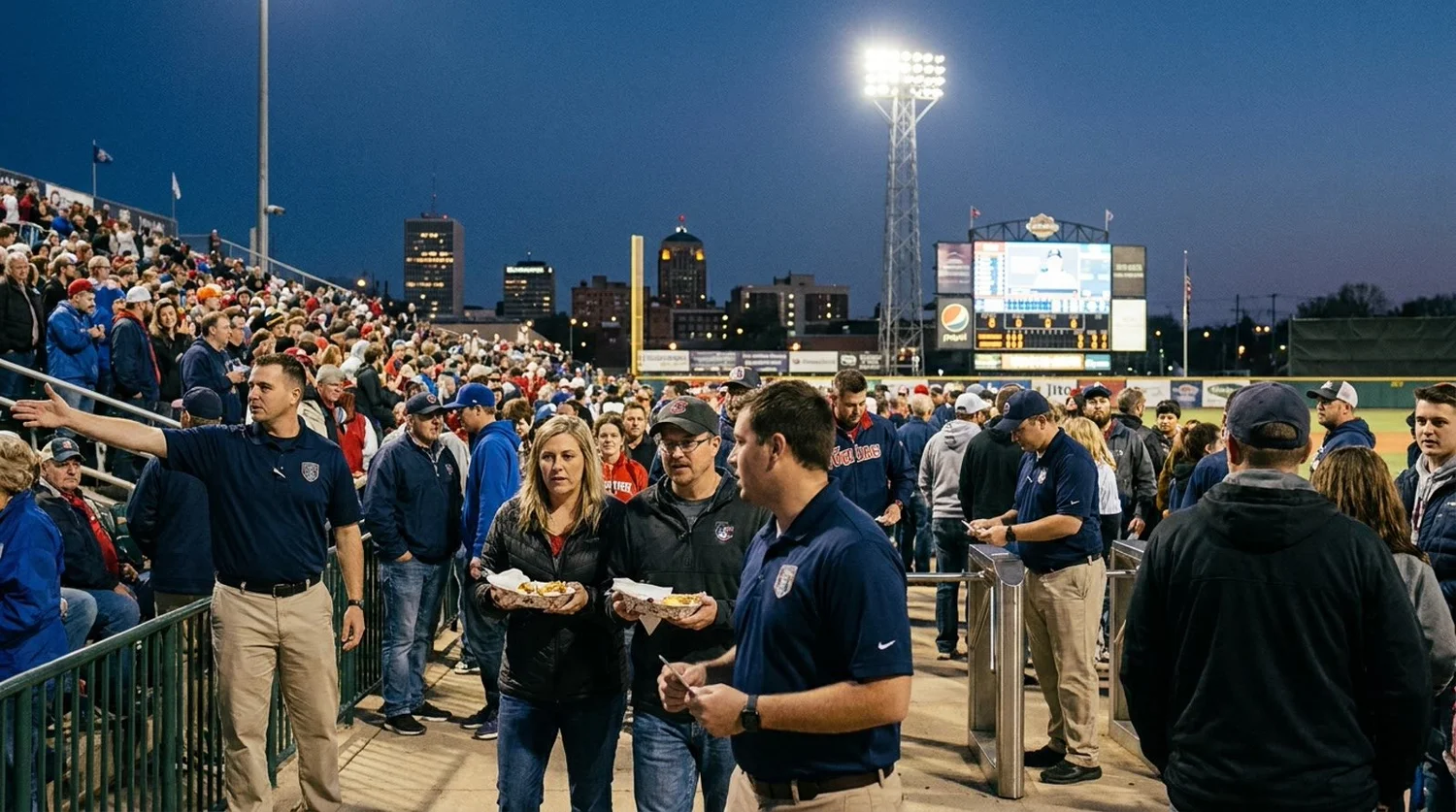 Large event venue requiring professional staffing in Bloomington