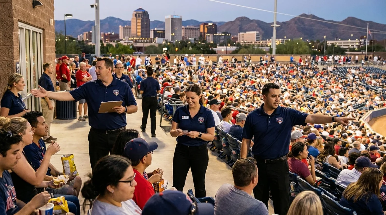 Large event venue requiring professional staffing in Tucson