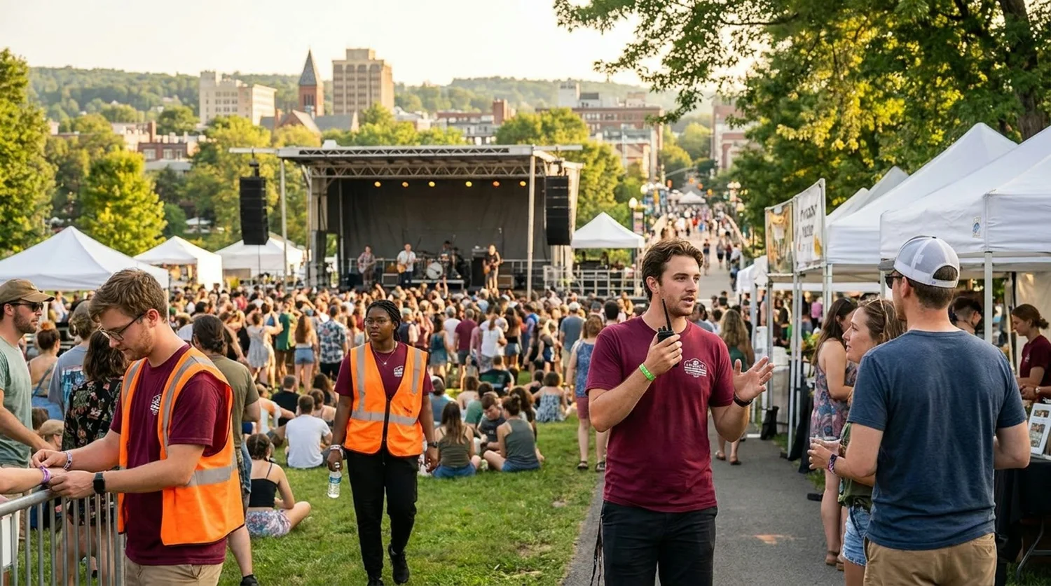 Diverse event types requiring staffing in Ithaca