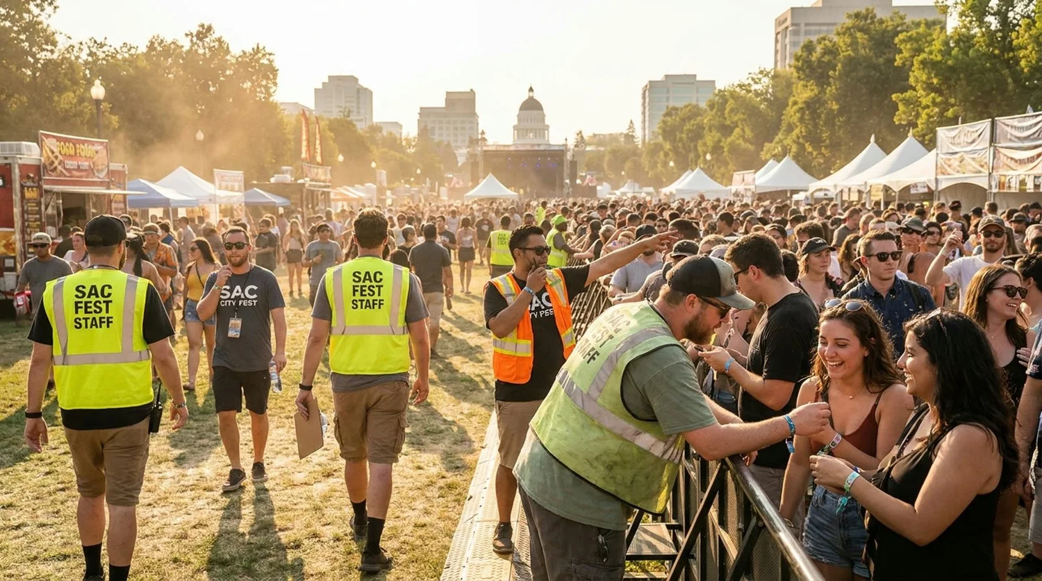 Diverse event types requiring staffing in Sacramento