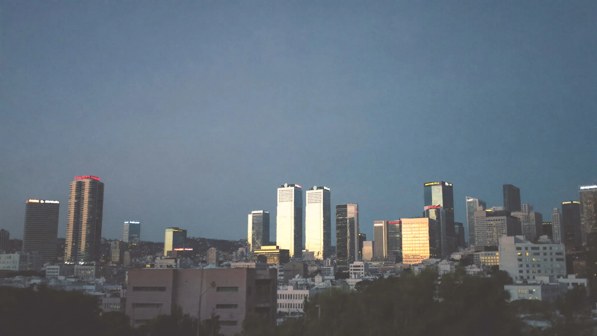 Downtown Chula Vista skyline at dusk