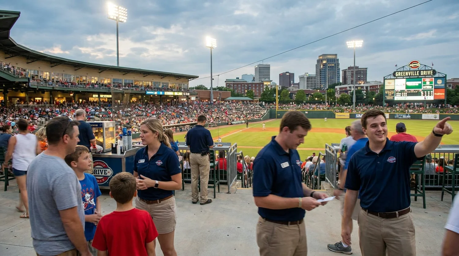 Large event venue requiring professional staffing in Greenville