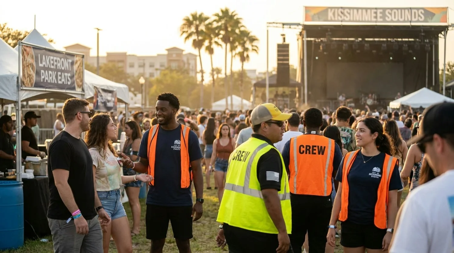 Diverse event types requiring staffing in Kissimmee
