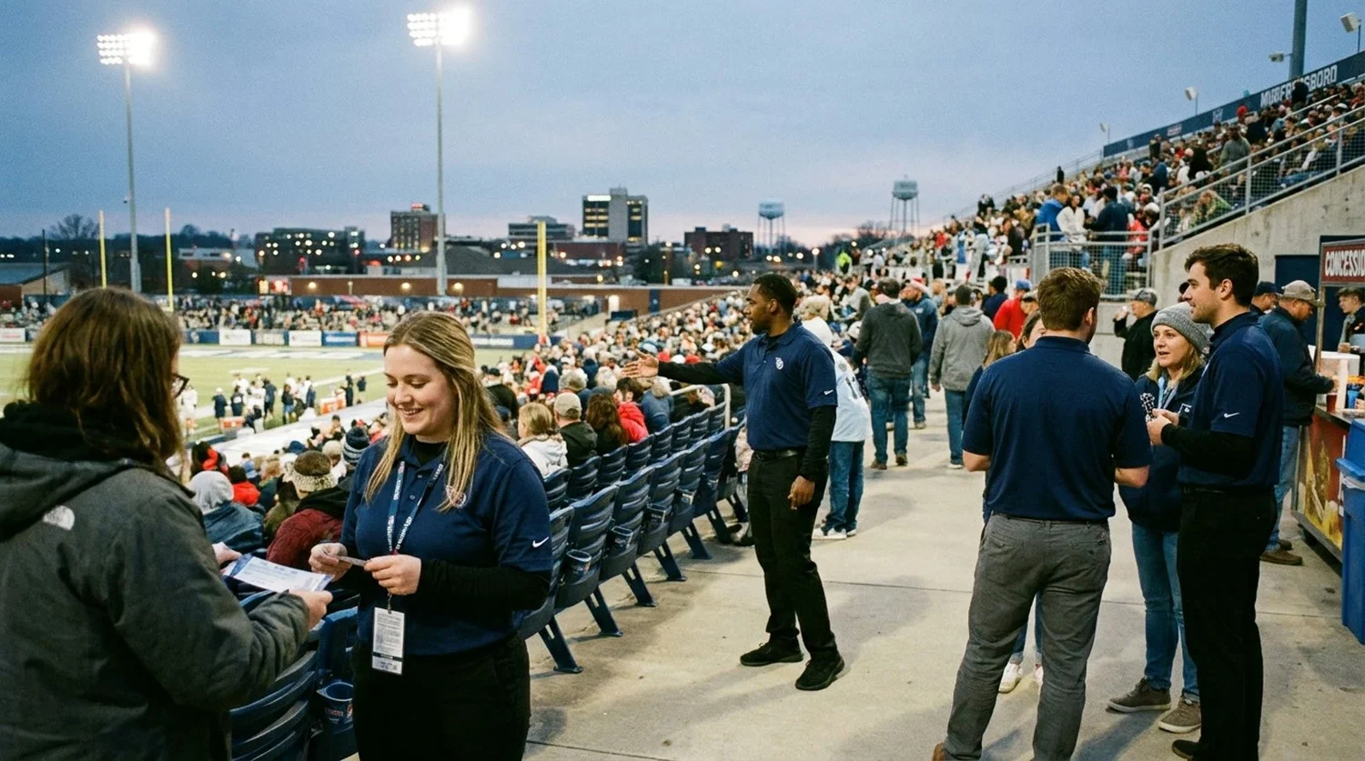 Large event venue requiring professional staffing in Murfreesboro